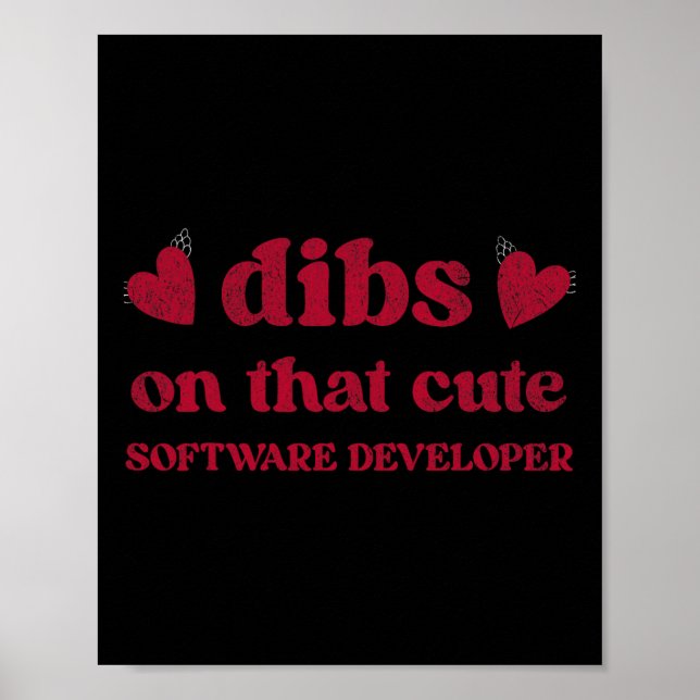 Cute Funny Valentine's Day Software Developer Wome Poster (Vorne)