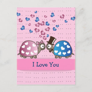Cute Funny Valentines day Turtles in Love Feiertagspostkarte