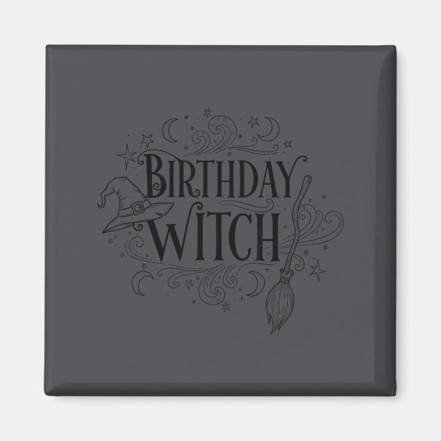 Cute Funny Witch Witchy Birthday Witches Happy Wom Magnet (Vorne)