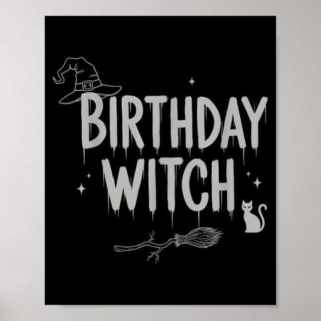 Cute Funny Witch Witchy Birthday Witches Happy Wom Poster (Vorne)