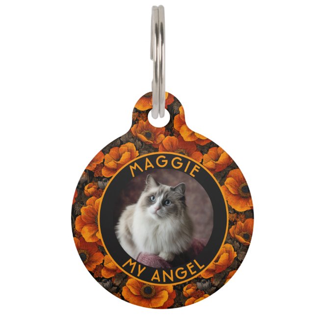 Cute Fur Mom Gift Anemones Floral Haustiermarke (Vorderseite)