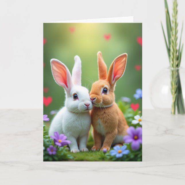 Cute Furry Friends Love Card Karte (Vorderseite)