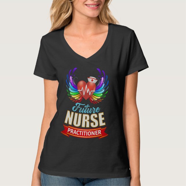 Cute Future Nurse Practitioner Graduation Hear Win T-Shirt (Vorderseite)
