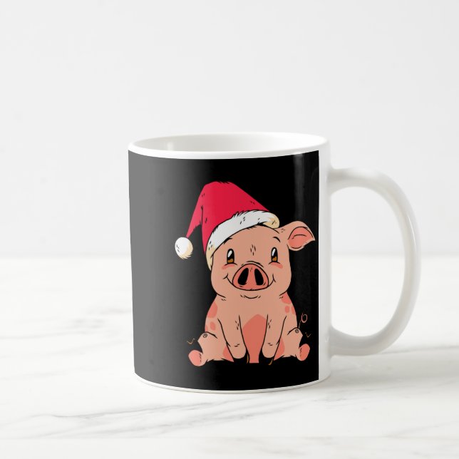 Cute G With Santa Claus Hat Christmas Long Sleeve  Kaffeetasse (Rechts)