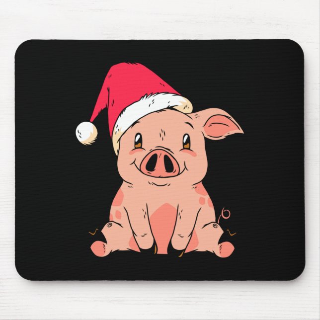 Cute G With Santa Claus Hat Christmas Long Sleeve  Mousepad (Vorne)