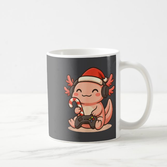 Cute Gamer Axolotl Christmas Design  Kaffeetasse (Rechts)
