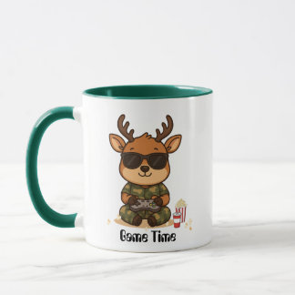 Cute Gamer Deer “Game Time” Accent Mug Tasse