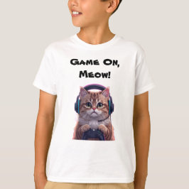 Cute Gamer Katze Kinder T-Shirt – Lustige Gaming K