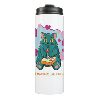 Cute Gaming Cat Hearts Kawaii Gamer Water Bottle Thermosbecher