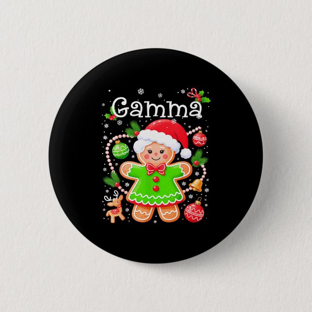 Cute Gamma Gingerbread Family Matching Christmas C Button (Vorderseite)