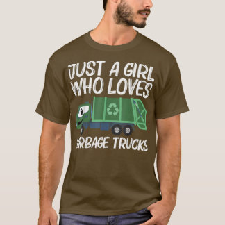 Cute Garbage Truck Design For Girls Kids Trash Tru T-Shirt