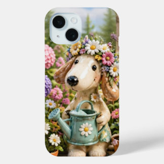 Cute Garden Puppy Dog with Flower Crown Case-Mate iPhone Hülle