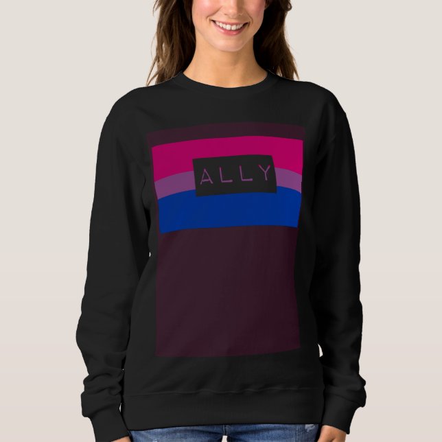 Cute Gay LGBTQ Ally Bisexual Pride Flag Queer Love Sweatshirt (Vorderseite)
