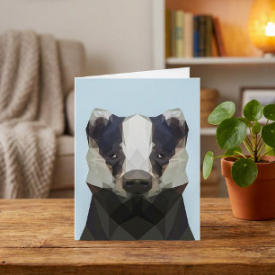Cute geometric badger karte