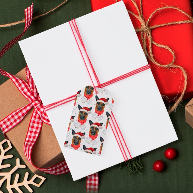Cute German Shepherd Dog Christmas Pattern Geschenkanhänger (Von Creator hochgeladen)