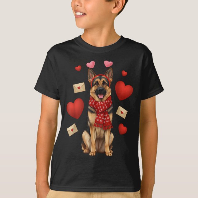 Cute German Shepherd Valentine’s Day Dog Mom - Ger T-Shirt (Vorderseite)