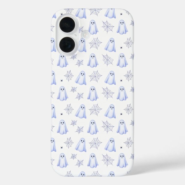 Cute Ghost and Spider Web Halloween Pattern Case-Mate iPhone Hülle (Rückseite)
