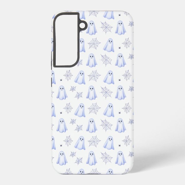 Cute Ghost and Spider Web Halloween Pattern Samsung Galaxy Hülle (Rückseite)