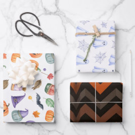 Cute Ghost and Spiderweb Halloween Geschenkpapier Set