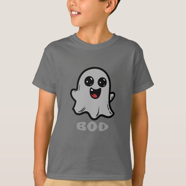 Cute Ghost Boo Cartoon T-Shirt (Vorderseite)