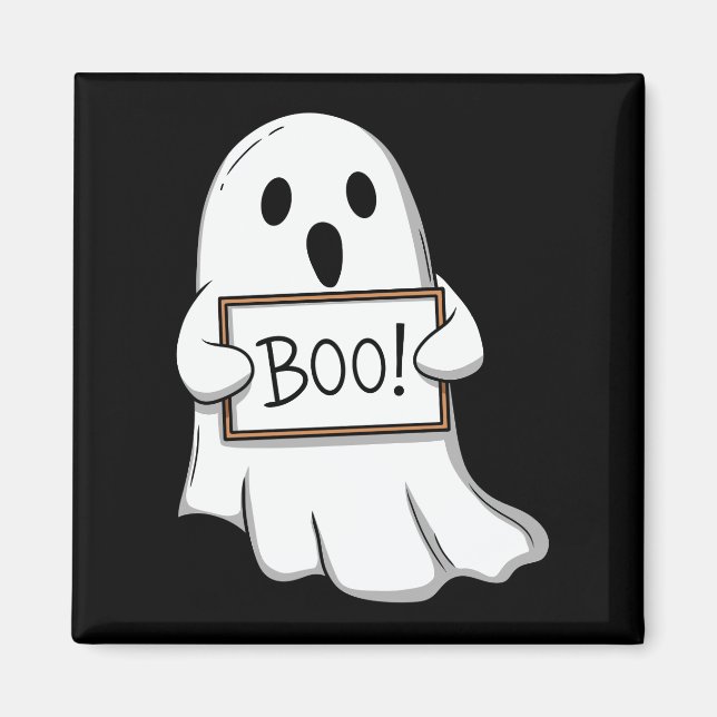 Cute Ghost BOO Sign Pin Button Magnet (Vorne)