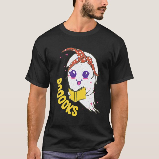 Cute Ghost Book Reading For Teacher Booooks Hallow T-Shirt (Vorderseite)