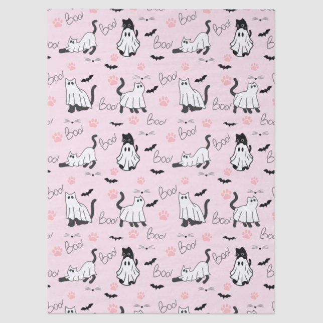 Cute Ghost Cats Halloween Seidenpapier (Vorderseite)