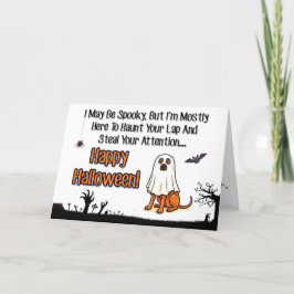 Cute Ghost Dog Halloween Card for Pet Lovers Feiertagskarte