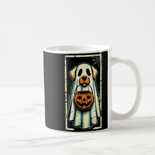 Cute Ghost Dog Men Women Kids Halloween Funny Ghos Kaffeetasse (Rechts)
