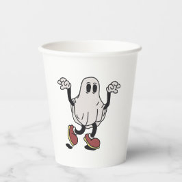 Cute ghost enjoying pappbecher