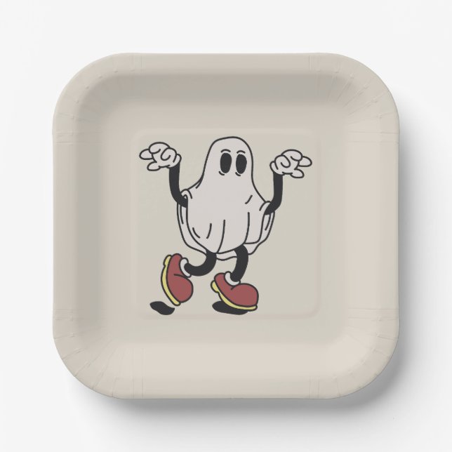 Cute ghost enjoying pappteller (Vorderseite)