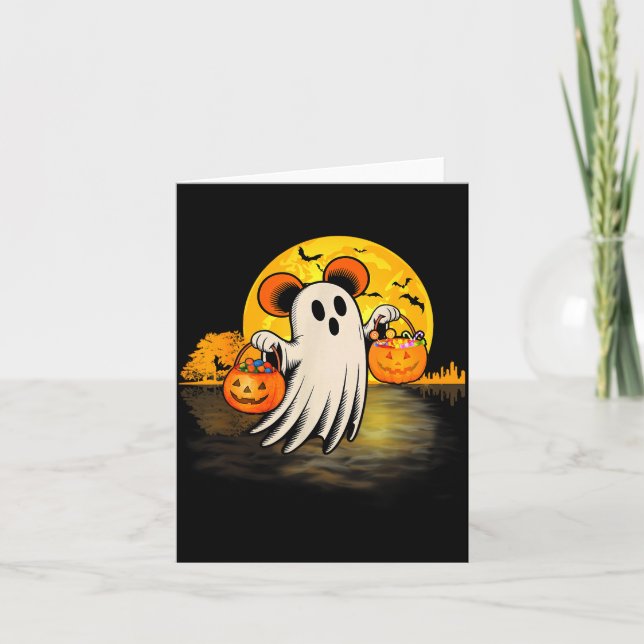 Cute Ghost Guitar Halloween Pumpkins Candy Soky Se Karte (Vorderseite)