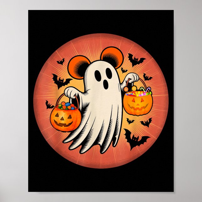Cute Ghost Halloween Candy Halloween Soky Season G Poster (Vorne)