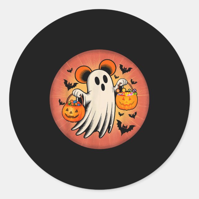 Cute Ghost Halloween Candy Halloween Soky Season G Runder Aufkleber (Vorderseite)