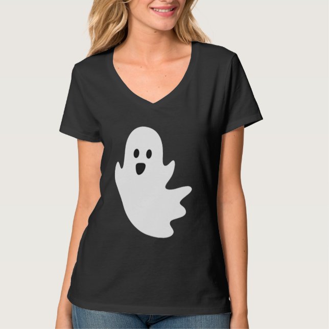 Cute Ghost Halloween Pocket Boo T-Shirt (Vorderseite)