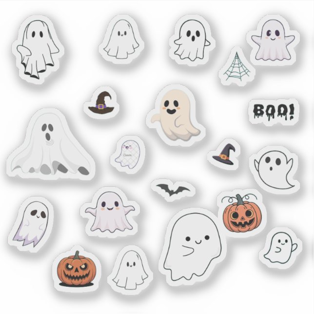 Cute Ghost Halloween Sticker Pack  (Vorderseite)