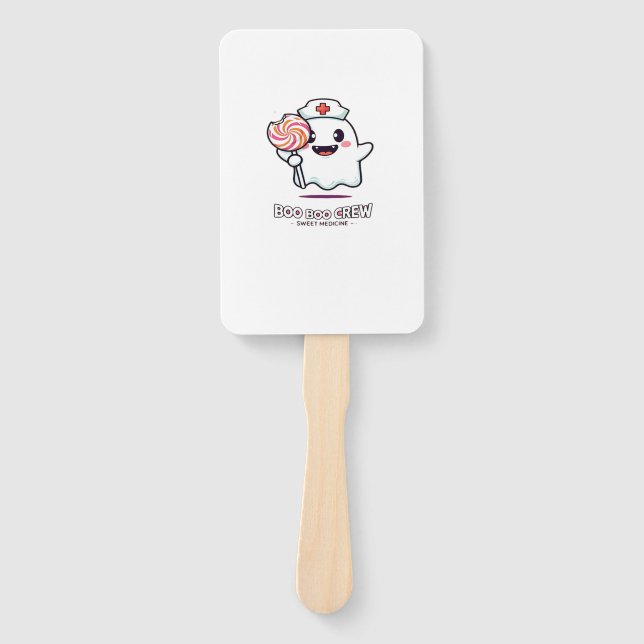 Cute Ghost Nurse Boo Boo Crew Halloween Classic T- Fächer (Vorderseite)