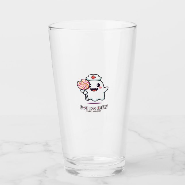 Cute Ghost Nurse Boo Boo Crew Halloween Classic T- Glas (Vorderseite)