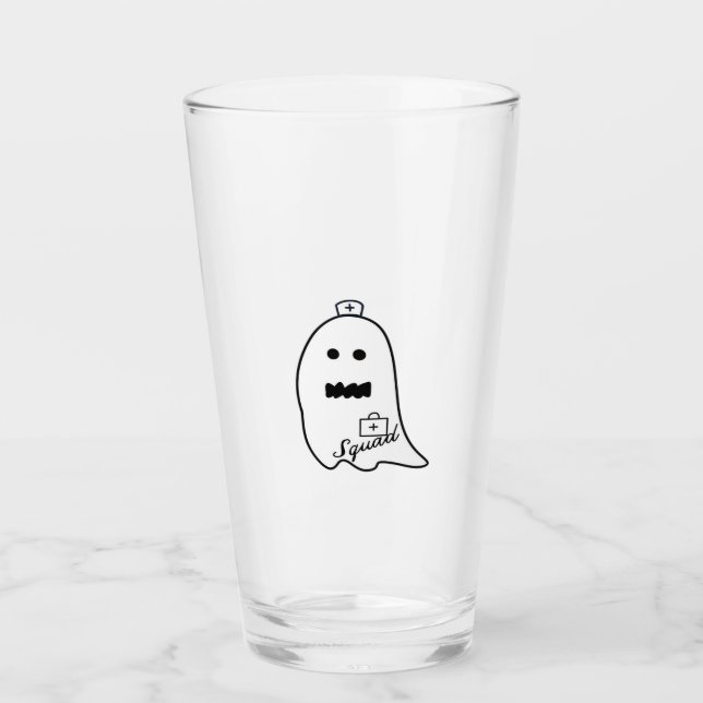 Cute Ghost Nurse Halloween Hand drawn Hospital Sta Glas (Vorderseite)