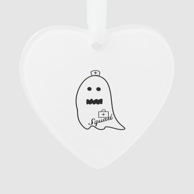 Cute Ghost Nurse Halloween Hand drawn Hospital Sta Ornament (Vorderseite)