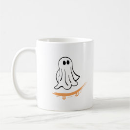 Cute ghost on skateboard kaffeetasse