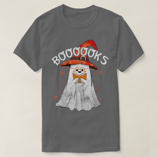 Cute Ghost Reading Booooks Top Book Teacher Hallow (Design vorne)