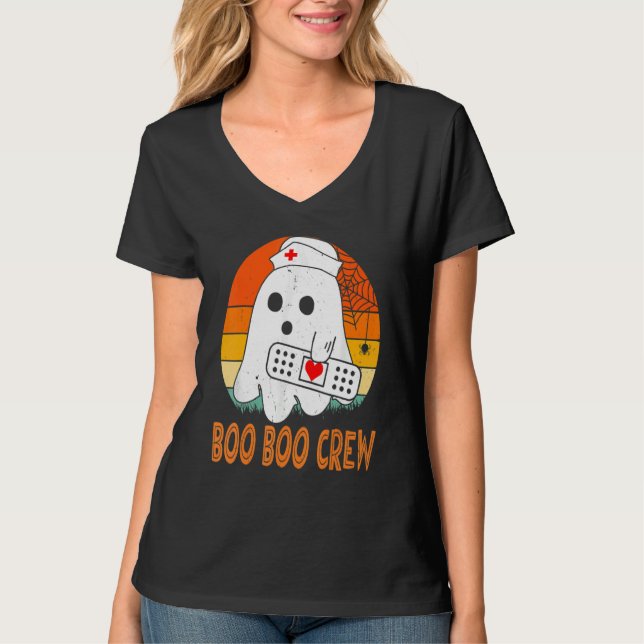 Cute Ghost RN Nurse Halloween Costume Shirts, Boo  T-Shirt (Vorderseite)