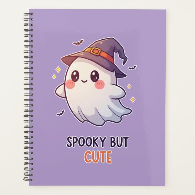 Cute Ghost Witch Halloween Spooky Cute Planer (Vorderseite)