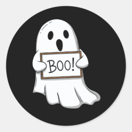 Cute Ghostly BOO Fun Runder Aufkleber