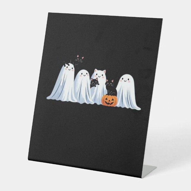 Cute Ghosts and Black Cats Halloween � Spooky Seas Sockelschild (Vorderseite)