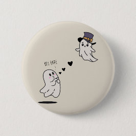 Cute ghosts couple talking button