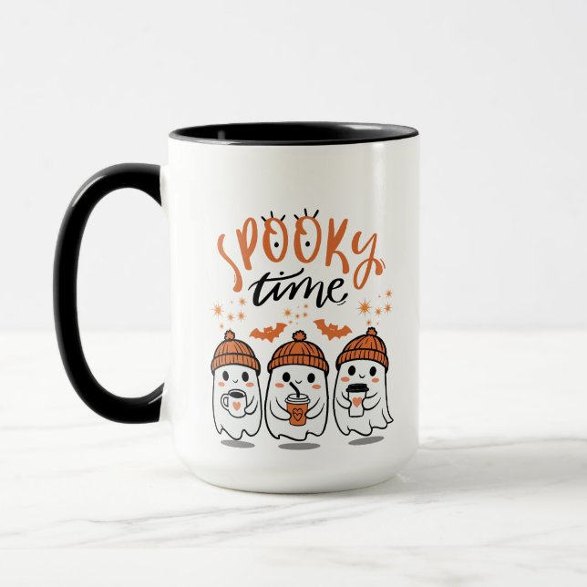 Cute Ghosts  Halloween Spooky Time Tasse (Links)
