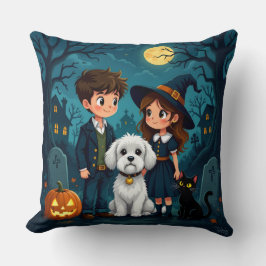 Cute Ghosts, Pumpkins & Bats Decorative Cushion Kissen