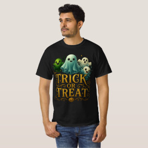 Cute Ghosts "Trick or Treat" Design T-Shirt